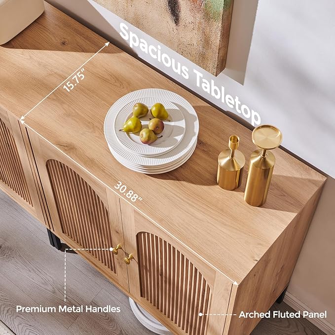 IFBUY Modern Sideboard Buffet Cabinet, Wooden Modular Coffee Bar Cabinets