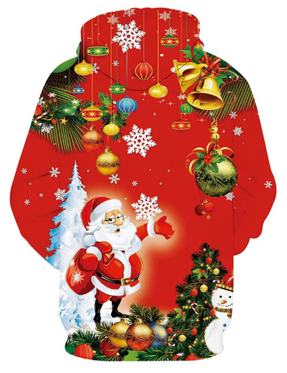 Linnhoy Adults Hoodies Unisex for Men Women Funny 3D Print Wear Christmas Graphic Sweatshirts Novelty Fashion Sweater Size Small