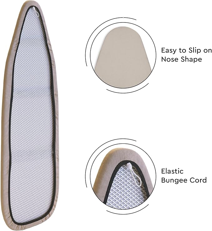 Encasa XO Ironing Board Cover and Pad 49"x18" - 4mm Felt Wide Iron Board Cover
