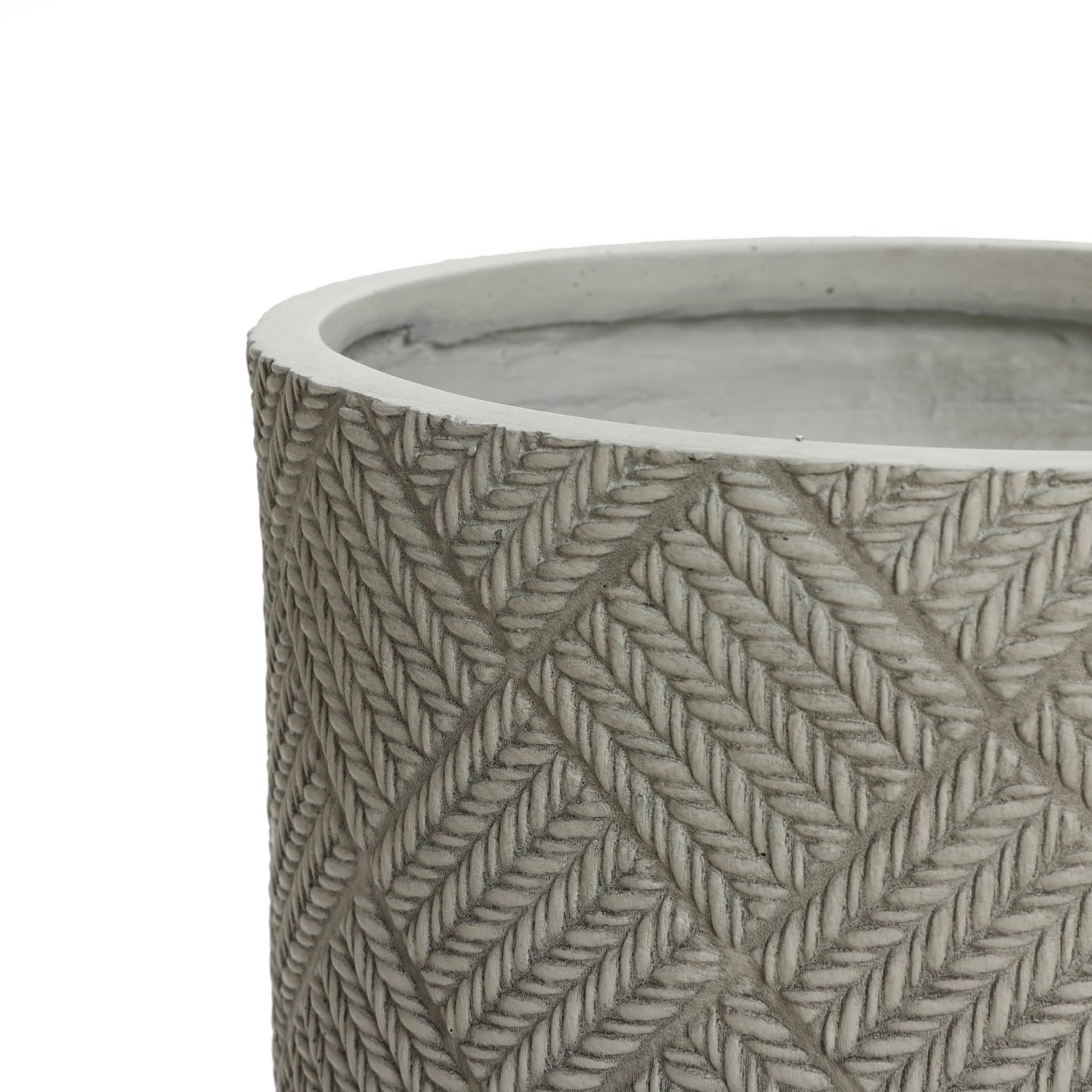 LuxenHome 22" H Concrete Tall Planters, Large Outdoor Indoor Decorative Plant Pots with Drainage Holes and Rubber Plug, Modern Gray Glen Pattern Round Flower Pot Planters for Home Garden Patio Porch