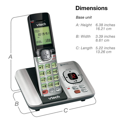 VTech CS6719-2 2-Handset Cordless Phone with Caller ID/Call Waiting, Handset Intercom & Backlit Display/Keypad, Silver