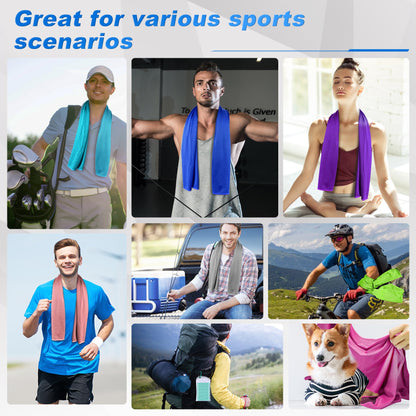 Amgico 3 Pack Cooling Towel(40"x12") for Neck and face, Ice Towel, Soft Breathable Towels, Cooling Rags for Yoga, Sport, Running, Workout, Gym, Camping, Fitness, Workout & More