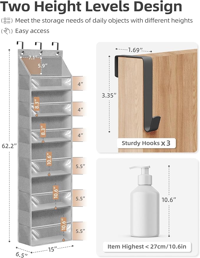 STORAGE MANIAC Over the Door Organizer Large Capacity Hanging Organizer