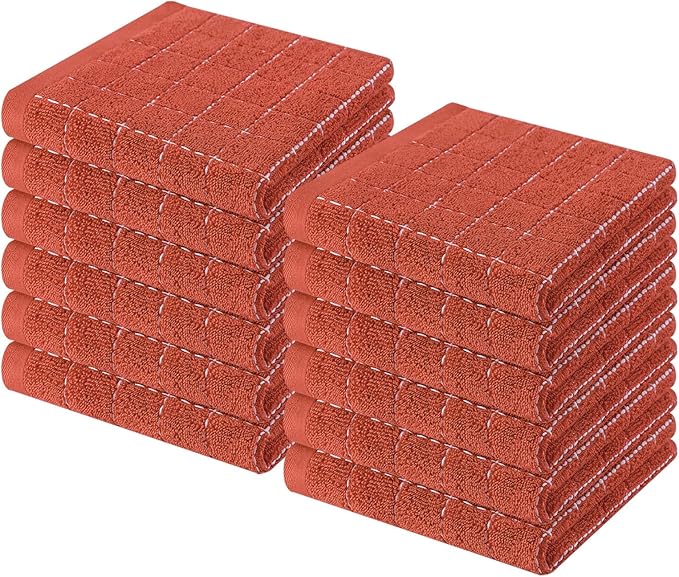 Homaxy 100% Cotton Terry Kitchen Dish Cloths, Ultra Soft and Absorbent Dish