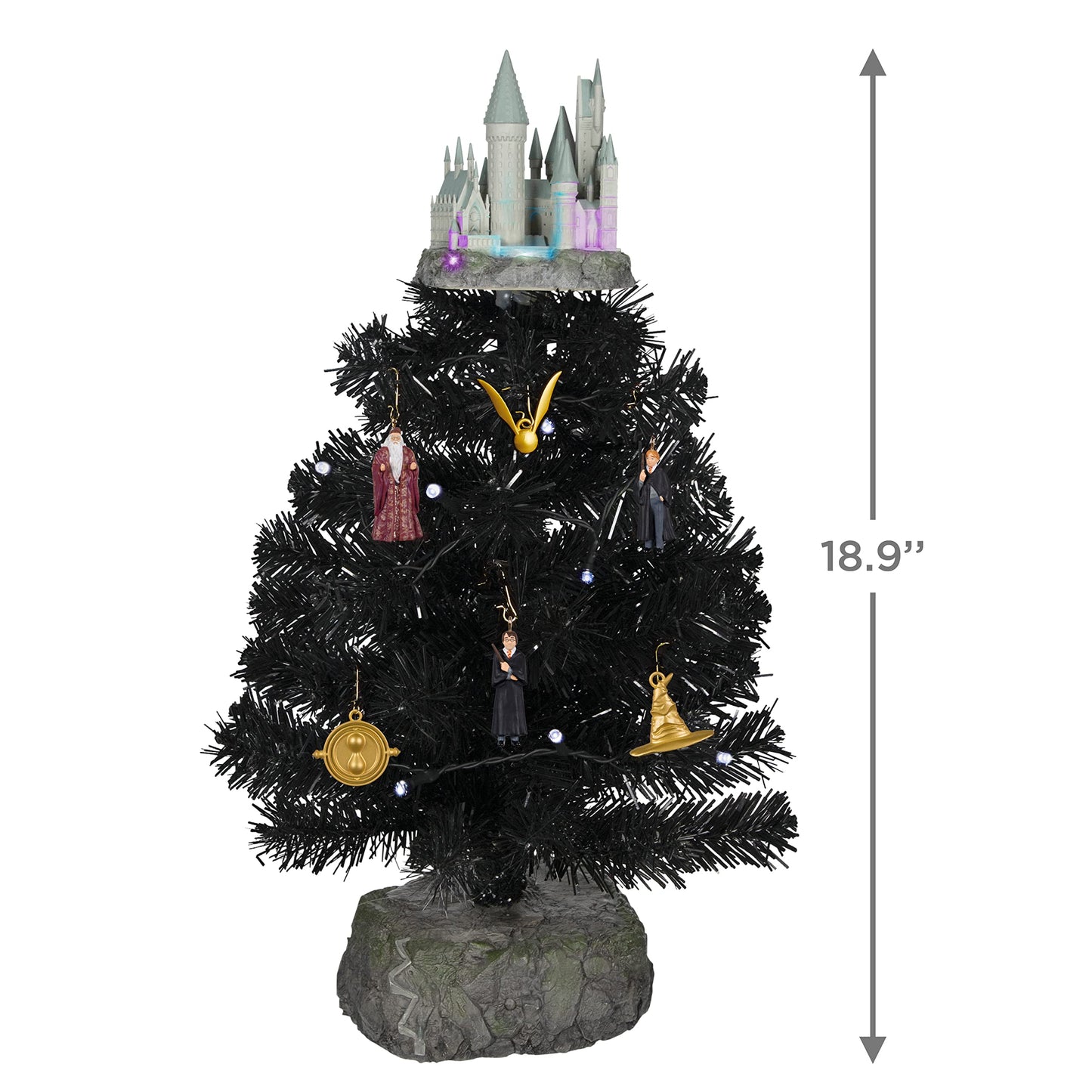 Hallmark Keepsake Christmas Ornament 2022, Miniature Harry Potter The Wizarding World Mini Set with Tabletop Tree Set