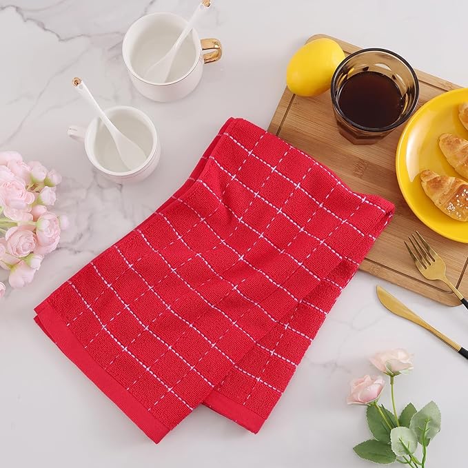 Mordimy 100% Cotton Terrycloth Kitchen Towels and Dishcloths Sets, Soft and