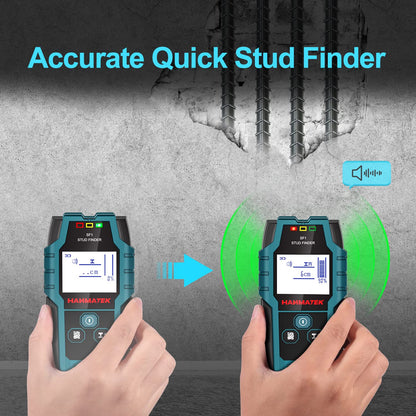 HANMATEK Stud Finder SF1 Wall Scanner 4 in 1 Electronic Stud Sensor with Depth Tracker, Unit Change, for Wood, Metal, Cables, Circuits Detect in Walls