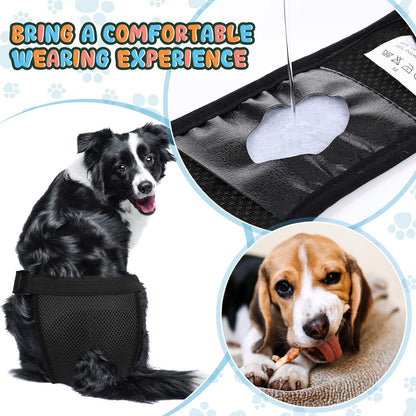 3 Pack Dog Season Pants Dog Nappies with 9 Sanitary Pad Washable Protective Trousers for Female puppy in Heat Monthly Bleeding Washable Protective Pants, Black(X-Large)