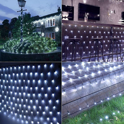 iBaycon 4ft x 6ft Christmas Net Mesh Lights, 8 Modes Timer Connectable Waterproof Christmas Lights for Trees, Bushes, Wedding, Garden, Outdoor Decorations (White, 1PACK)