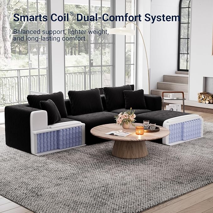 Avenco 141” U-Shaped Modular Sectional Couch Sofa