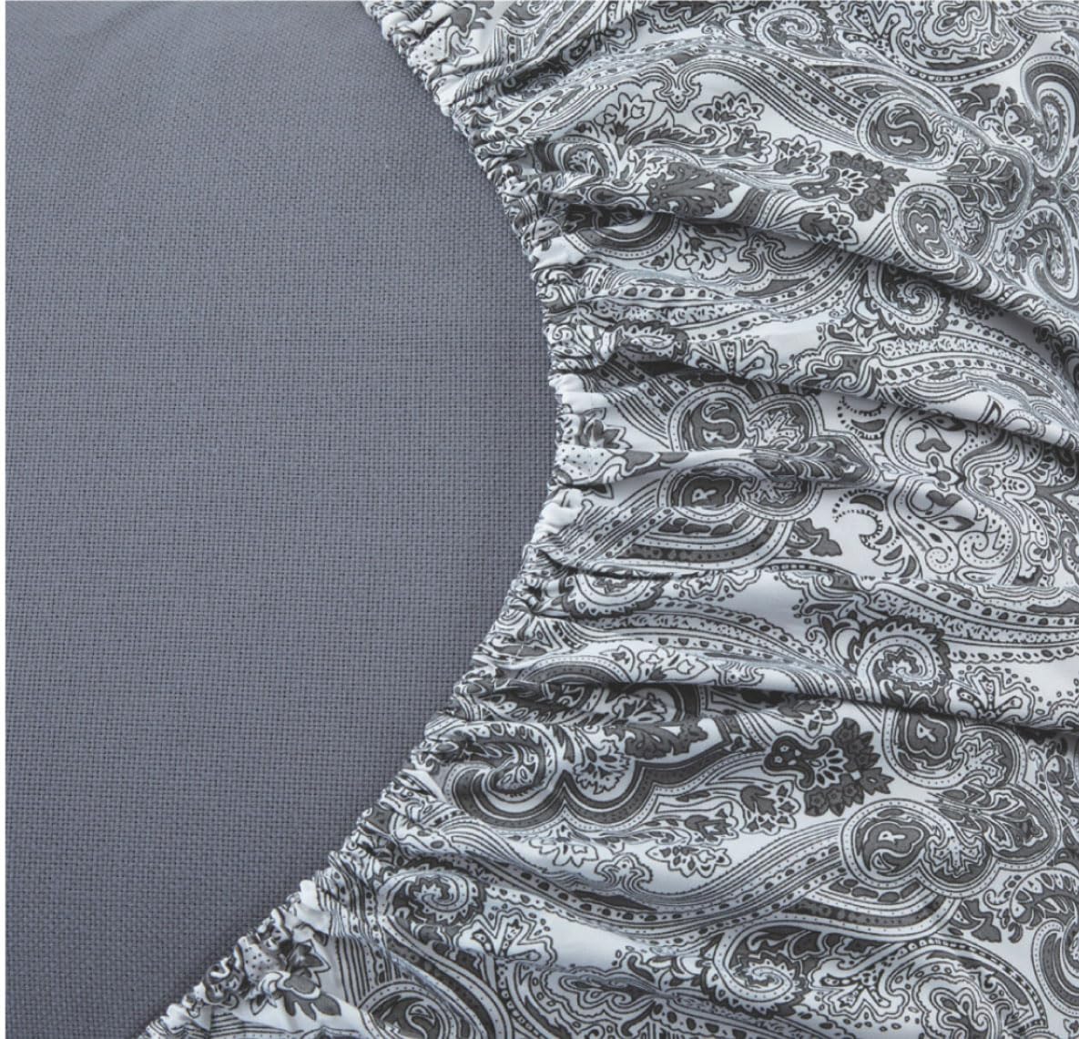 Spirit Linen home 6-Piece Twin Size Bed Sheet Set - Deep Pocket, Paisley Pattern, Soft and Breathable Bed Sheets, Microfiber Material, Includes 1 Fitted, 1 Flat, 4 Pillowcases - Dark Grey Paisley