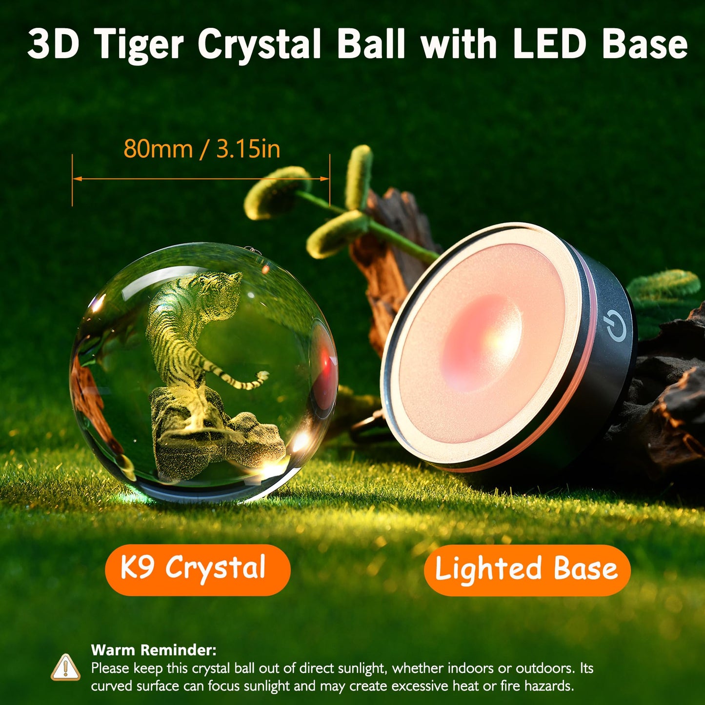 IFOLAINA Tiger Lovers Gifts for Men Women 3D Crystal Ball