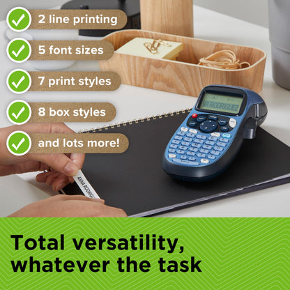Dymo LetraTag LT-100H Handheld Label Maker | ABC Keyboard Label Printer with Easy-to-Use, 13 Character LCD Screen | for Home or Office | Blue