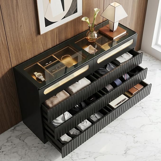 senlin Fluted 8 Drawer Dresser,