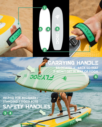 11’x35 Extra Wide Inflatable Paddle Board, 430lb Capacity Stable Paddleboard for Yoga, Stand up Paddle Board for Adults(x3), Full Coverage EVA Deck, 5 Handles, 100L Backpack, All-Round
