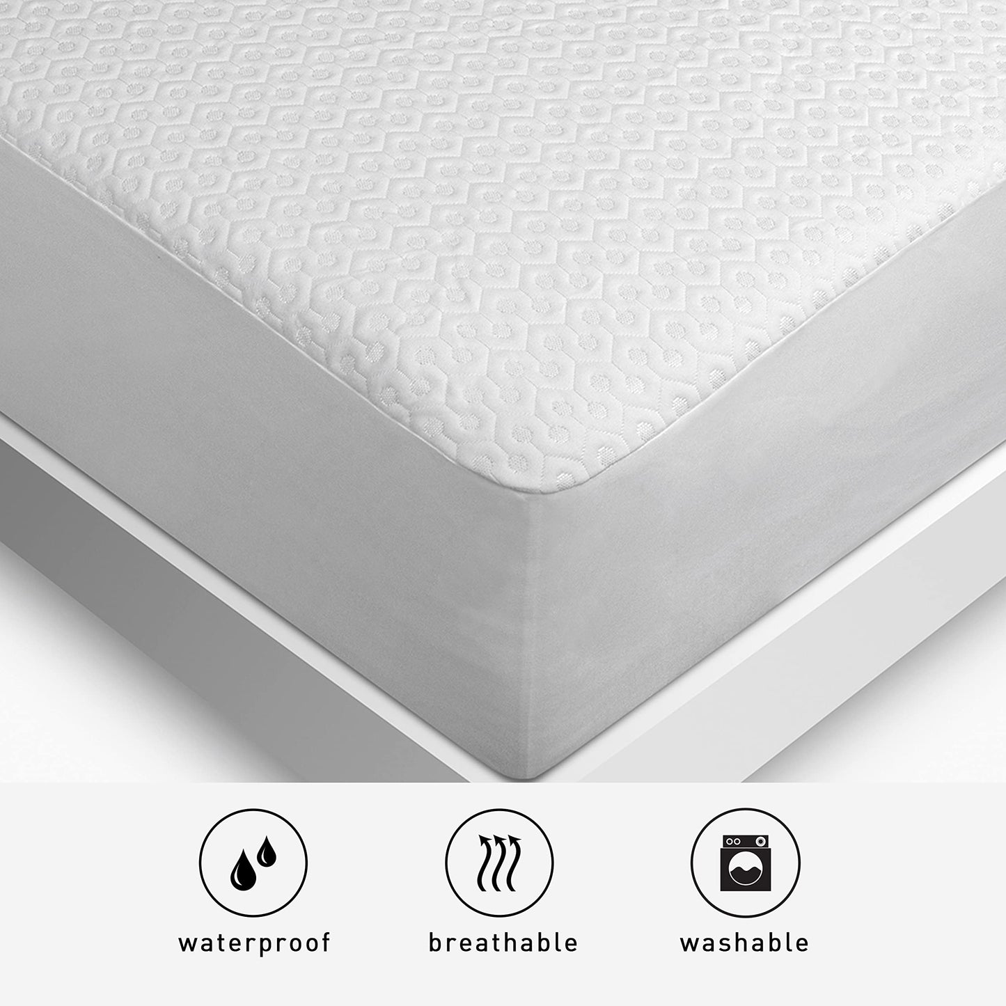 Bedgear Dri-Tec Waterproof Mattress Protector– Cooling Moisture-Wicking Mattress Cover | Breathable Noiseless Mattress Pad with Deep Pocket Fit up to 18" | Adjustable Base & Machine Washable - Queen