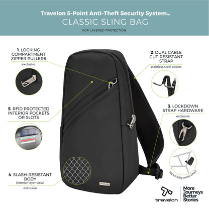 Travelon Anti-Theft Classic Sling Bag