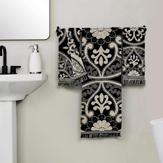 SKL Home Amherst Medallion 100% Cotton Premium Bath Towel, 600 GSM, Soft &