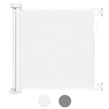 Looxii Retractable Stair Gate, Stair Safety Gate for Baby and Pet, Extends up to 71" Wide 33" Tall Dog Gate, Baby Gate for Stairs, Doorways, Hallways, Indoor and Outdoor 0-180 cm