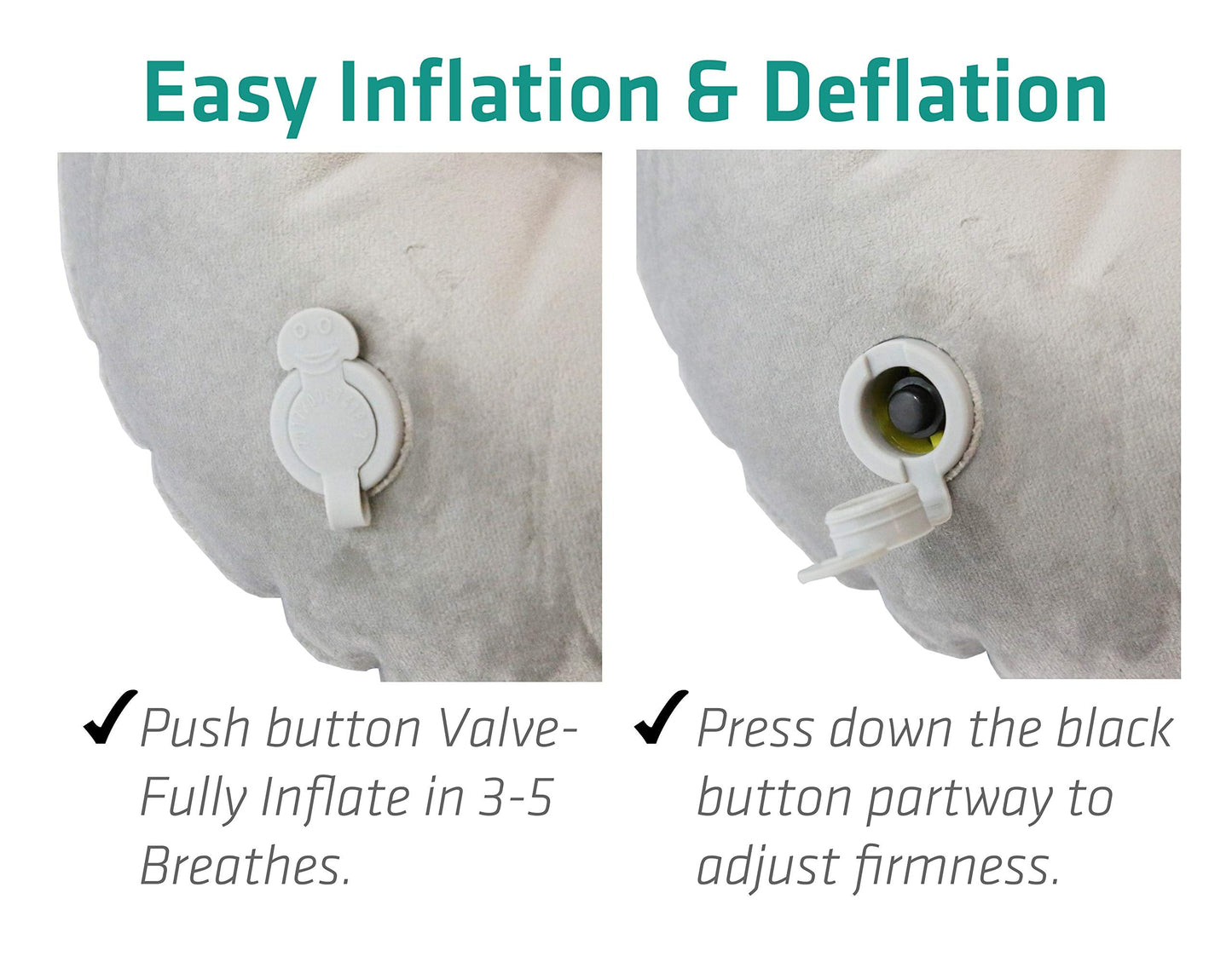 Trekology Inflatable Neck Airplane Travel Pillow for Sleeping, Compact Portable Head and Neck Support Pillows in Flight, Small U Shape Headrest Cushion