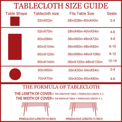cusugbaso Christmas Tablecloth 60x84 Inches for Rectangle Tables - Red Christmas Decor for Table - Snowman Water Resistant Xmas Table Cloth, Party Decorations for Kitchen, Home