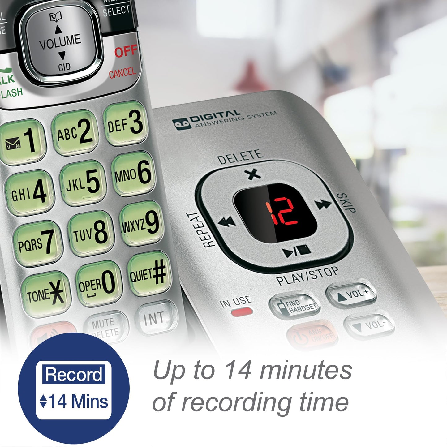 VTech CS6719-2 2-Handset Cordless Phone with Caller ID/Call Waiting, Handset Intercom & Backlit Display/Keypad, Silver