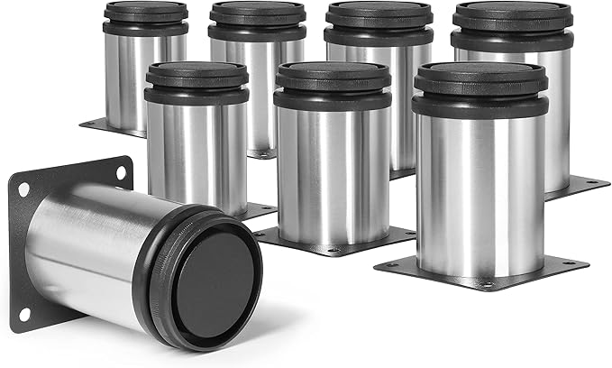 3 Inch Metal Furniture Legs Stainless Steel Adjustable Legs Silver Table Legs