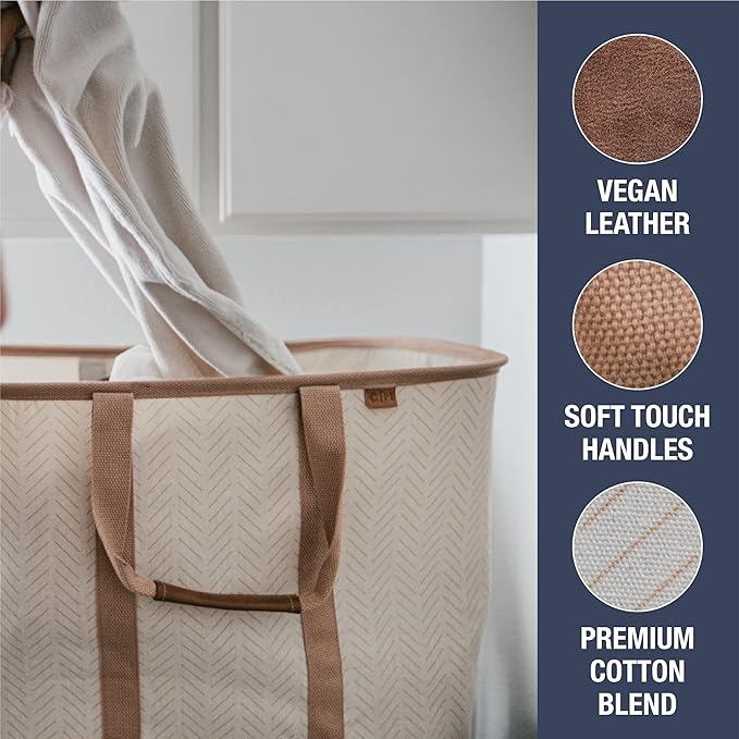 CleverMade Collapsible Laundry Tote 2-Pack – Foldable Carry-All Storage Bin