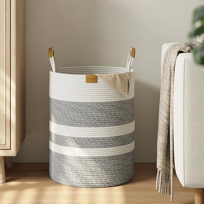 62L Striped Laundry Hamper
