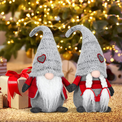 EKARSEN Handcraft Pair Gnome Gonk Dolls House Decoration Cute Tomte Dwarf Toy - Sweet Gift for Valentine Christmas Newyear Easter
