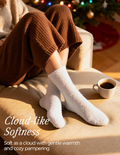 TEHOOK Warm & Cozy Valentines Gifts for Women, Fluffy Fuzzy Plush Sleeping Slipper Socks - Soft Warm Fabric