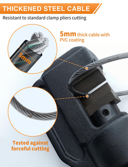 I-EASYDWW 4-Digit Combination Cable Luggage Lock with 3 Interchangeable Steel Cables (9"/24"/47") – for Bike, Backpack, Gym, Cabinet, Gate (Gray, 2 Pack)