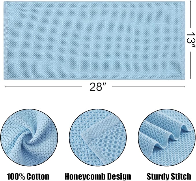 Kitinjoy 100% Cotton Waffle Weave Kitchen Hand Towels