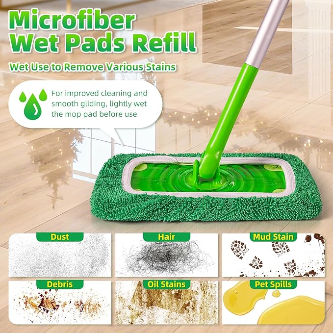 Reusable Microfiber Mop Pads Compatible