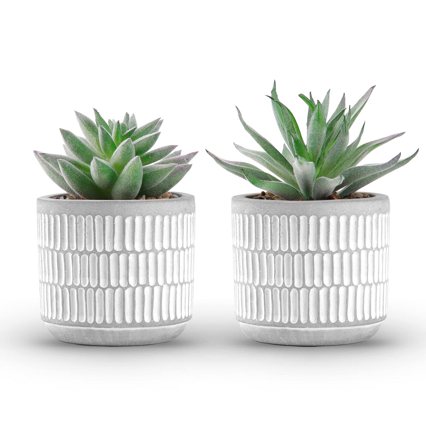 Der Rose Set of 2 Succulents Plants Artificial Fake Cactus Plants for Living Room Bathroom Bedroom Aesthetic Home Shelf Decor