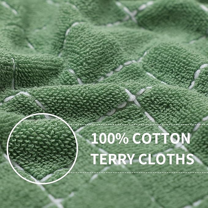 Homaxy 100% Cotton Terry Kitchen Towels, Checkered Designed, Soft and Super