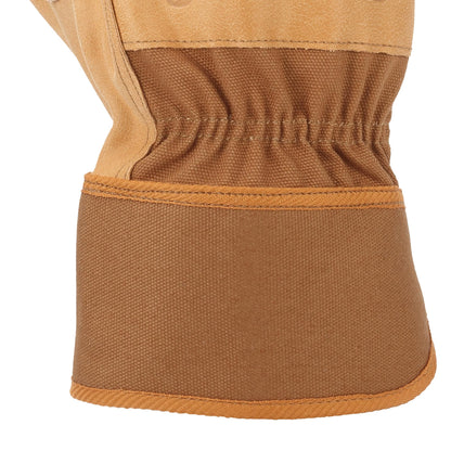 Carhartt Men's Grain Leather Work Glove with Safety Cuff Cold Weather, Brown, XXL