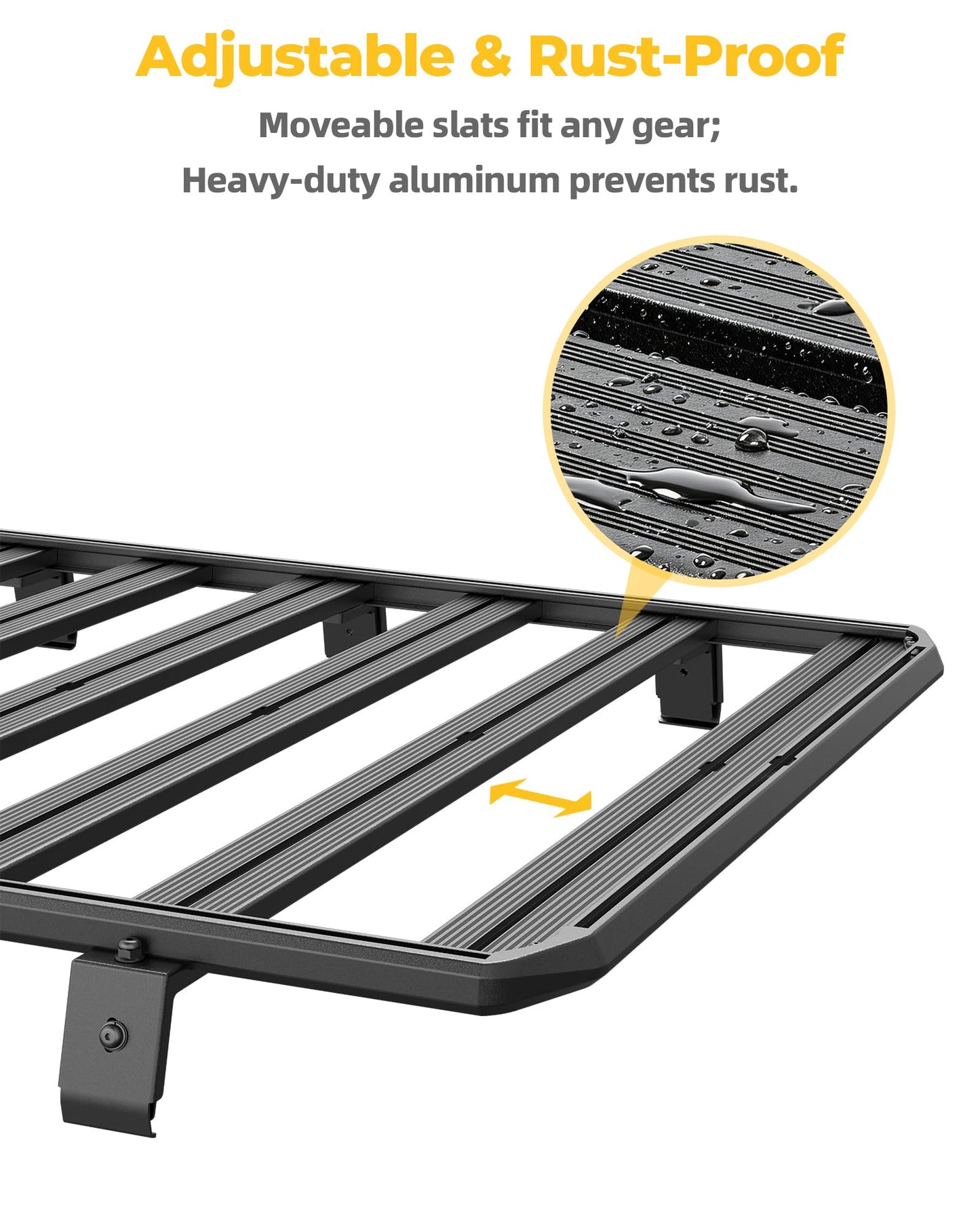 Trumgeta Roof Rack Platform Fit for Jeep Wrangler JL 2018-2026, 56" x 82" All Aluminum Rooftop Cargo Rack with T-Slot System, 1000 lbs Static Load, Overland Rack for Rooftop Tent Camping Gear