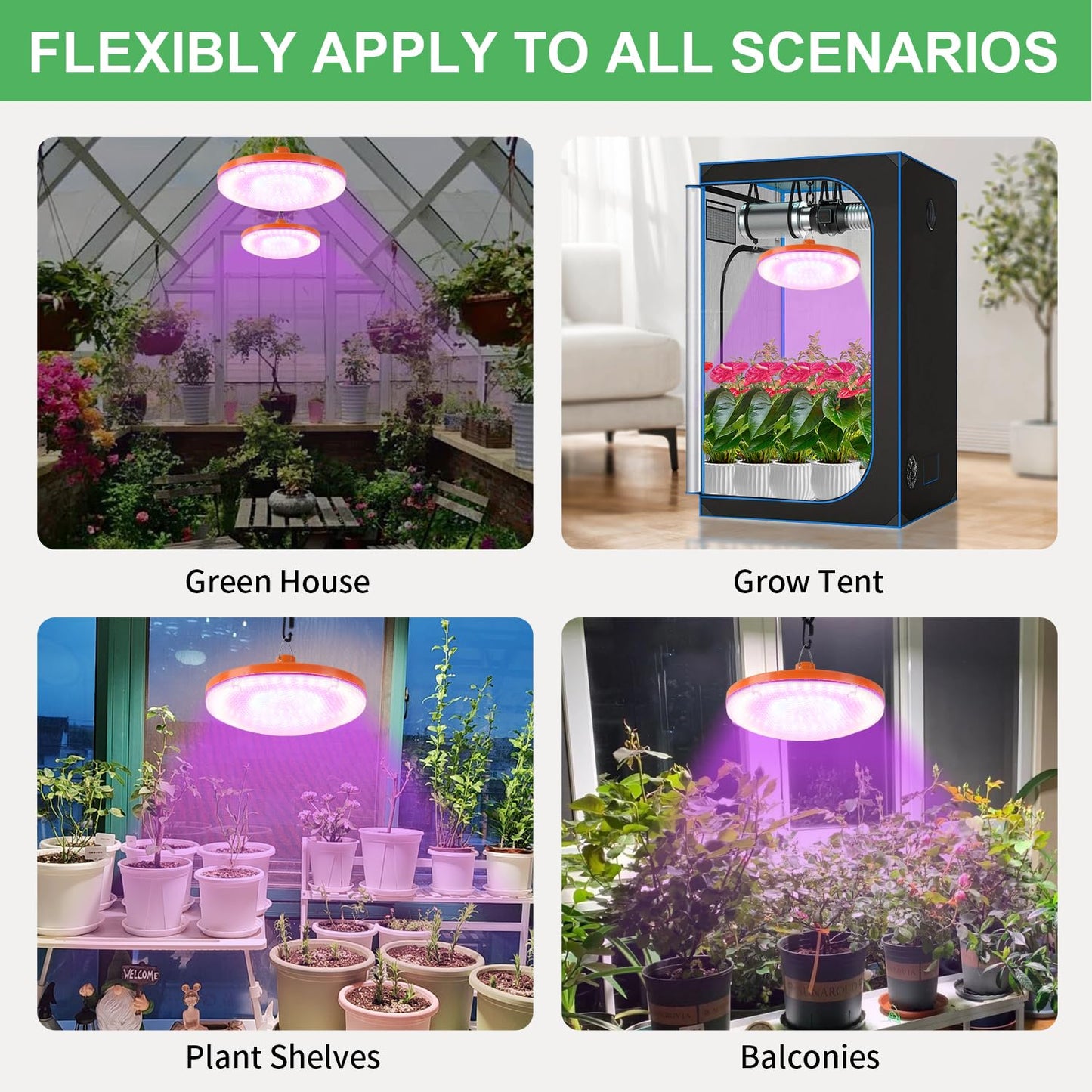 Ladate 96 LED Solar Grow Lights Battery Powered, Full Spectrum Hanging Grow Light for Indoor Outdoor Plants with Timer, Solar Plant Lamp for Greenhouse with Remote Control, 2 Charging Way, 16.6FT Cord