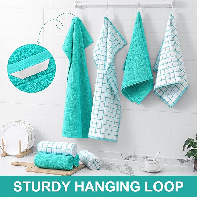 Homaxy Premium Cotton Kitchen Towels 16"x 28", Large Natural Ring Spun 390 GSM