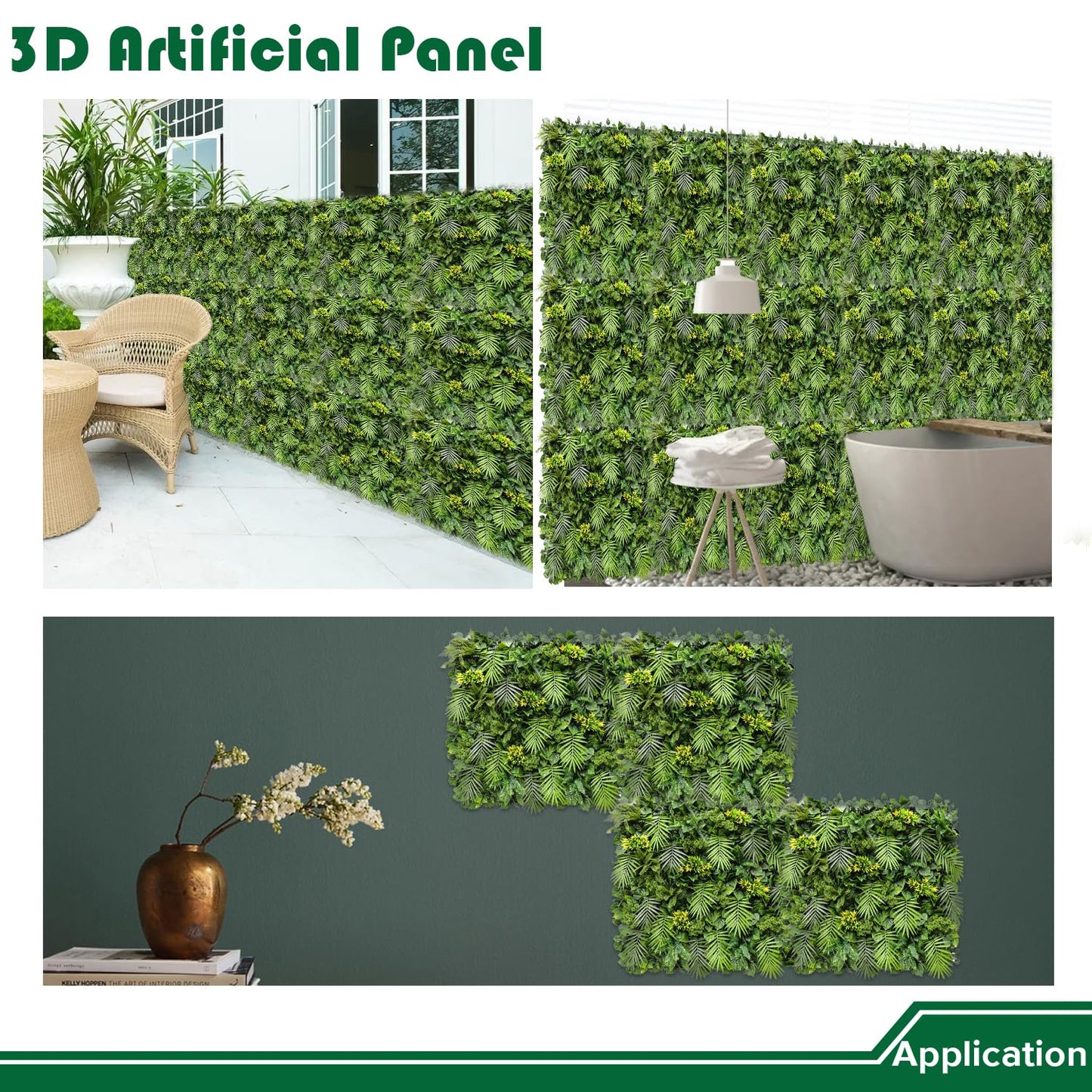 Goleray Artificial Grass Wall Panels 40"x40"-6Packs Greenery Backdrop Faux Boxwood Panel Fake Hedge for Garden Wedding Décor Outdoor Green Privacy Fence, 08Mixed