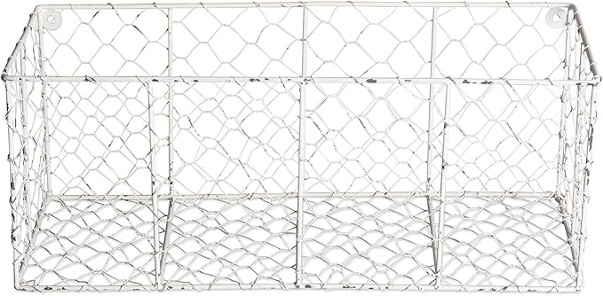 DII Chicken Wire Collection Farmhouse Vintage Wall Baskets, Medium Basket
