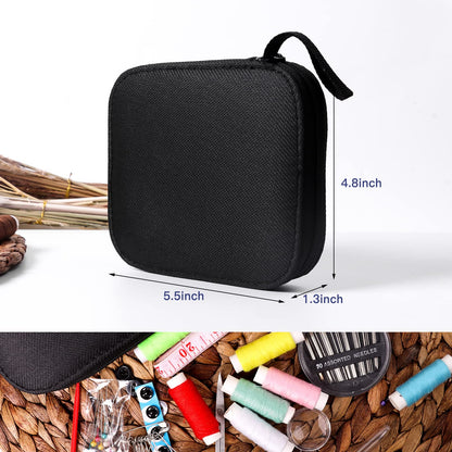 JUNING Sewing Kit with Case Portable Sewing Supplies for Home Traveler, Adults, Beginner, Emergency, Contains Thread, Scissors, Needles,Measuring Tape