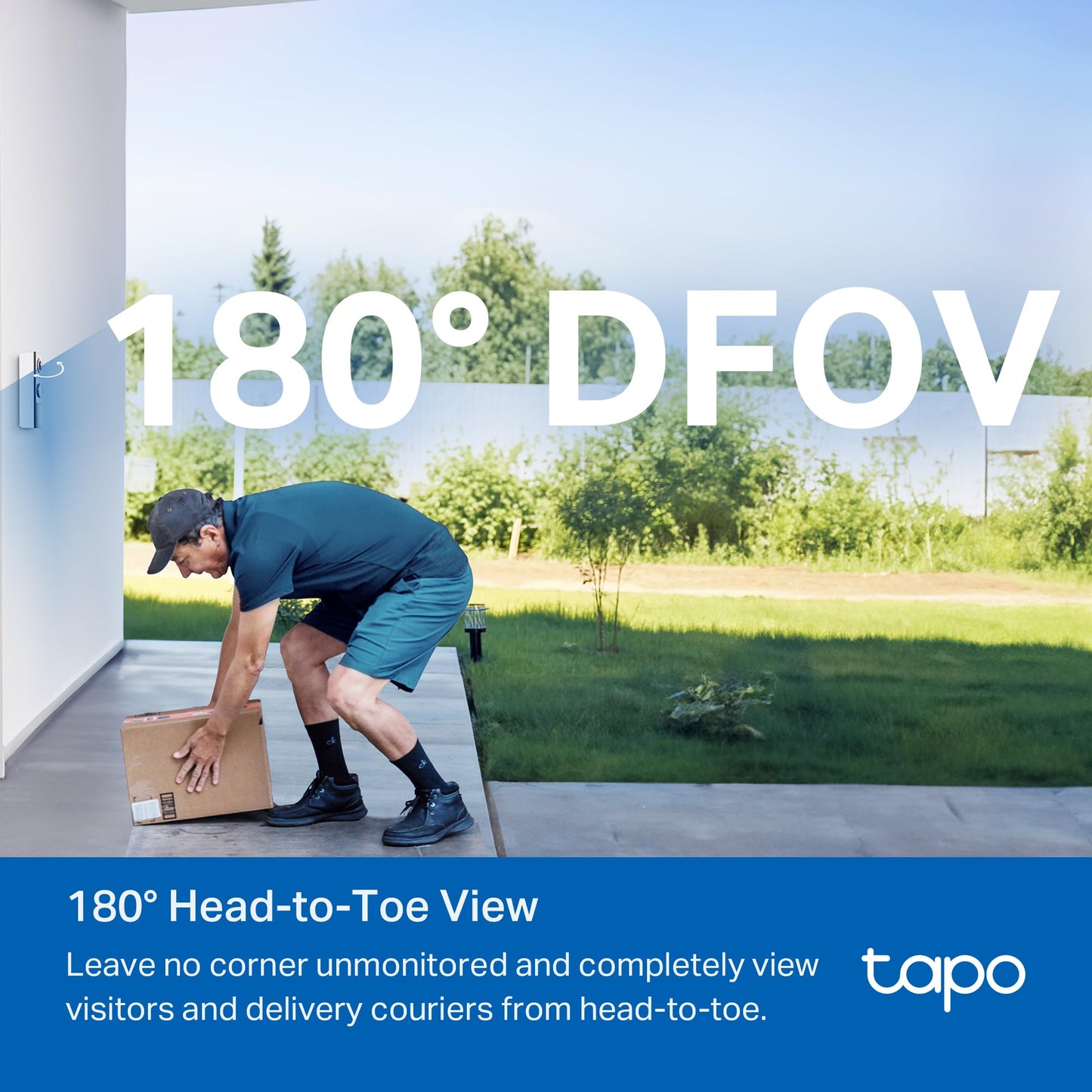 Tapo by TP-Link Smart Video Doorbell Camera Wireless with Chime, 2K with Full Color Night Vision & Spotlights, No Monthly Fee, Ring Call, 160° Ultra-Wide View, Free AI Detection, Local Storage,D210