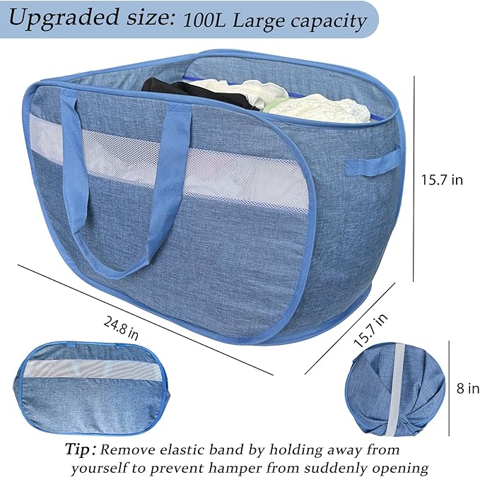 100L Mesh Pop Up Laundry Hampers