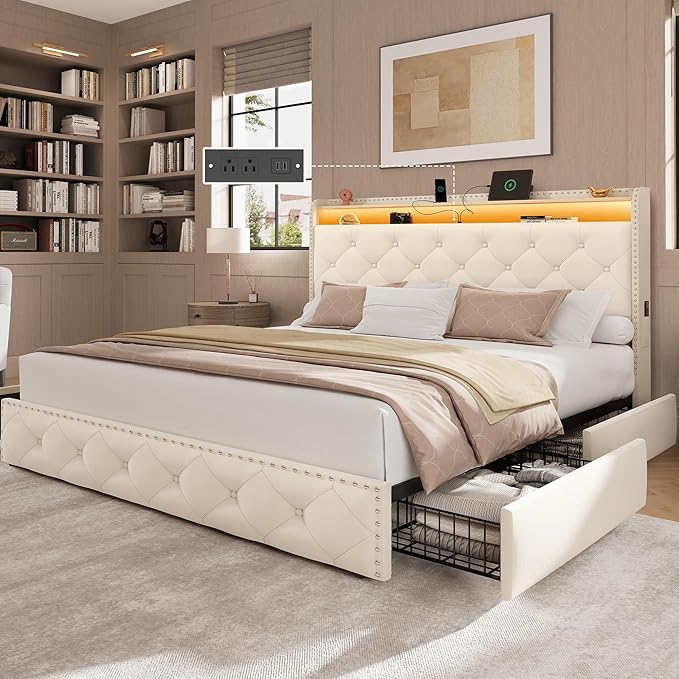 LARMACE Queen Size Bed Frame