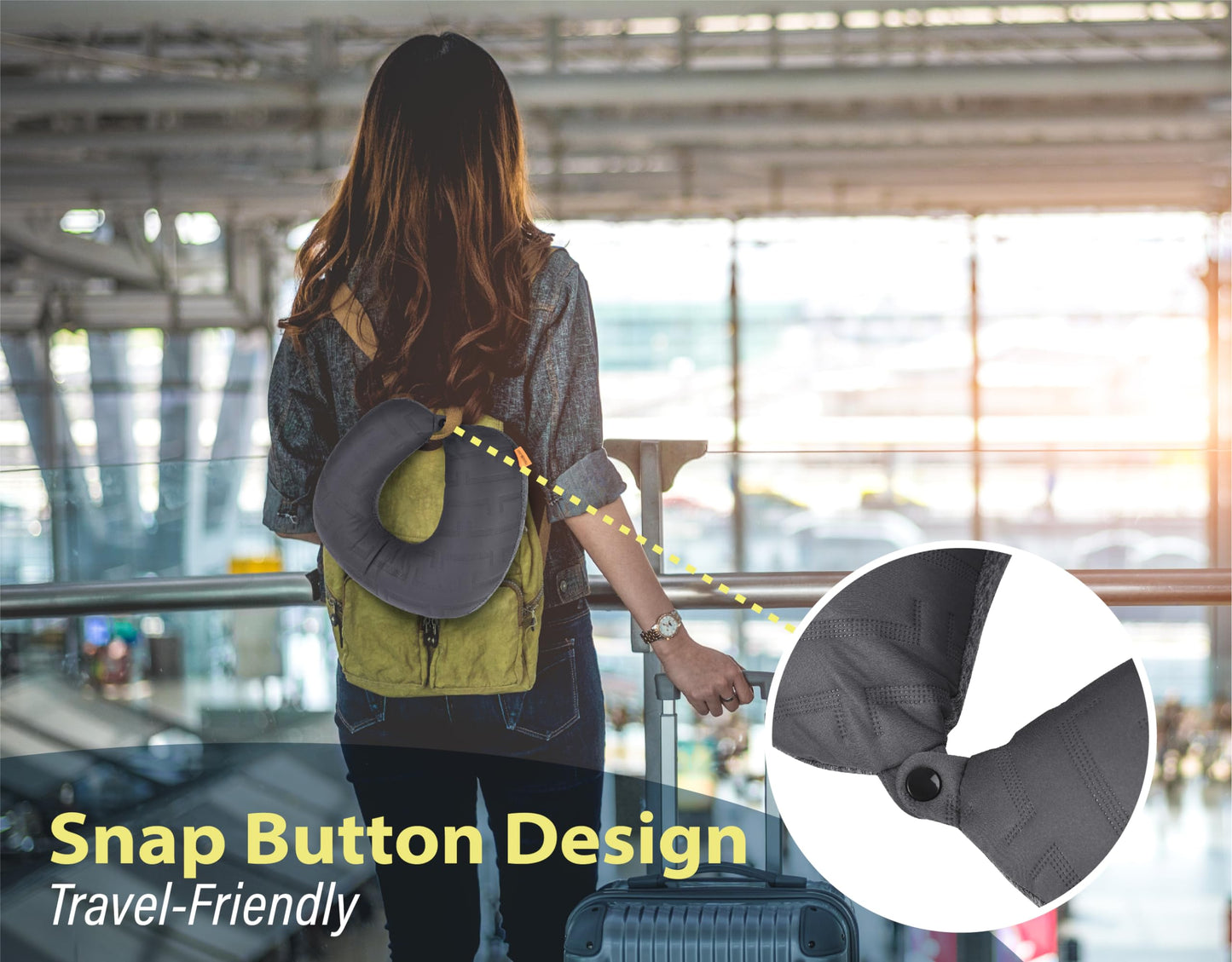 TREKOLOGY Inflatable Neck Pillow for Traveling, Inflatable Travel Pillow for Airplanes, Neck Air Pillow, Blow Up Travel Pillows for Airplane Pillow Travel Neck Support