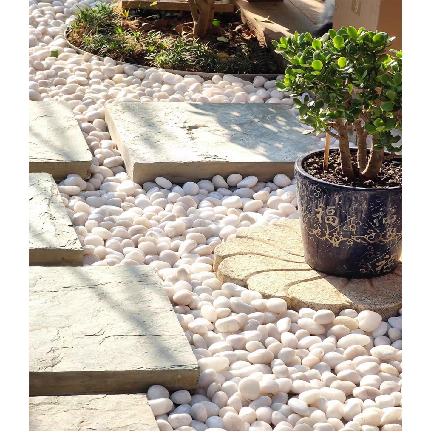 FANTIAN 10 lbs White River Rocks, 1-2 Inch Polished Pebbles for Indoor Plants, Decorative White Stones for Plants, Vase, Aquarium, Fish Tank, Landscaping and Garden