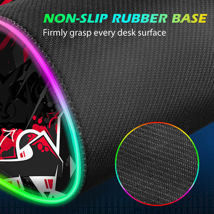 ToLuLu RGB Gaming 5/7.5/10/15W 10 Light Modes Wireless Charging Mouse Pad, LED Mouse Pad Computer Keyboard Mat Mousepad, 800x300x4MM Extended Large Desk Mat for Gaming, MacBook, Laptop, PC,Red Black