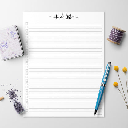 321Done To Do List Notepad - 50 Sheets (8.5" x 11") To-Do's Notepad Tear Off, Planning Memo Pad, Planner Checklist Organizing - Made in USA - Simple Script - Wide-Ruled